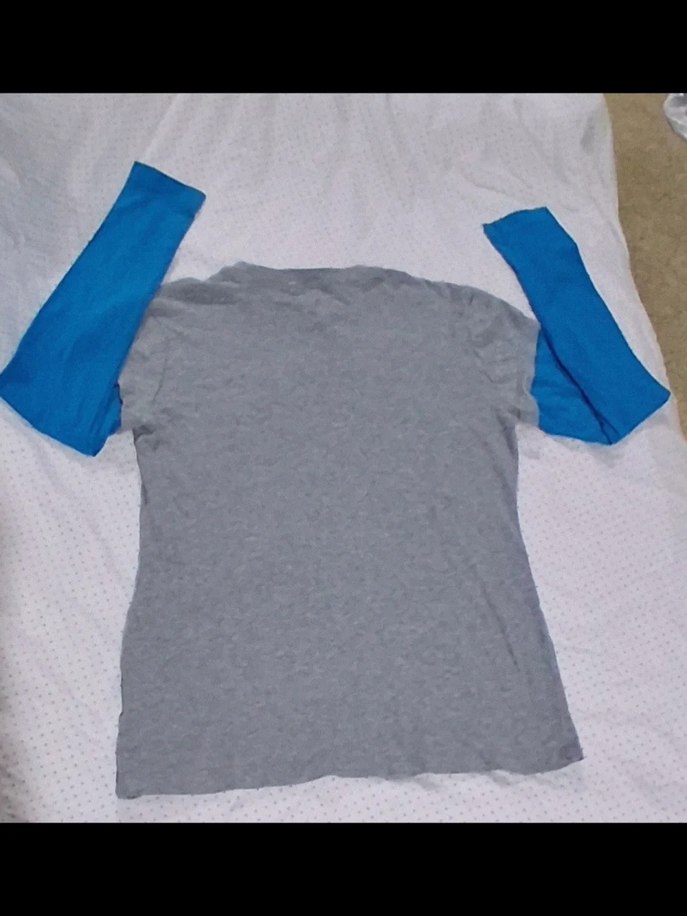 Nike Kids Size Large  'Peace Love' Gray & Blue Long-Sleeve Tee